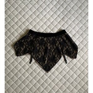 Y2K VTG Playboy Intimates‎ Black & Tan Skirt with clips Sz XS Coquette Cute